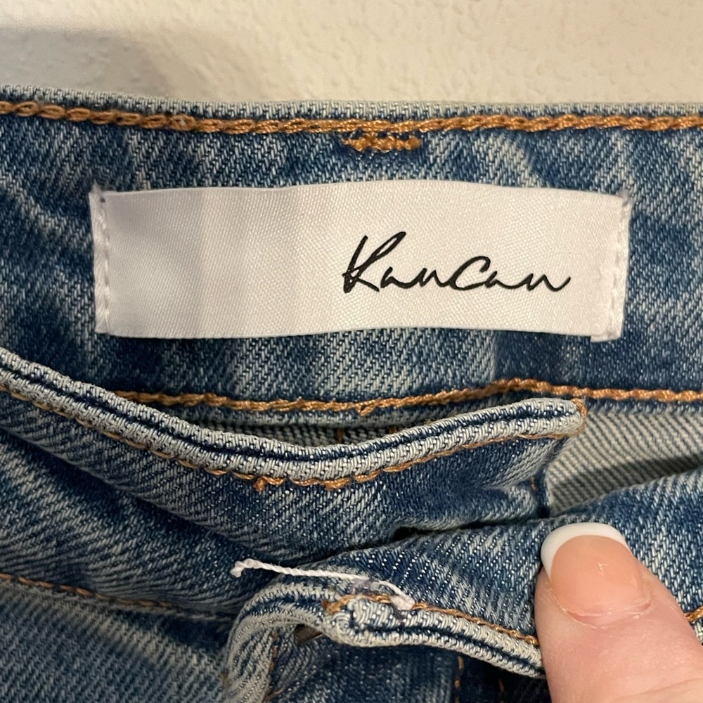 Kancan NWT High Rise Straight Relaxed Fit Jeans Size 3/25 Frayed Hems - Picture 2 of 12